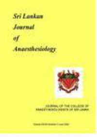 Sri Lankan Journal Of Anaesthesiology